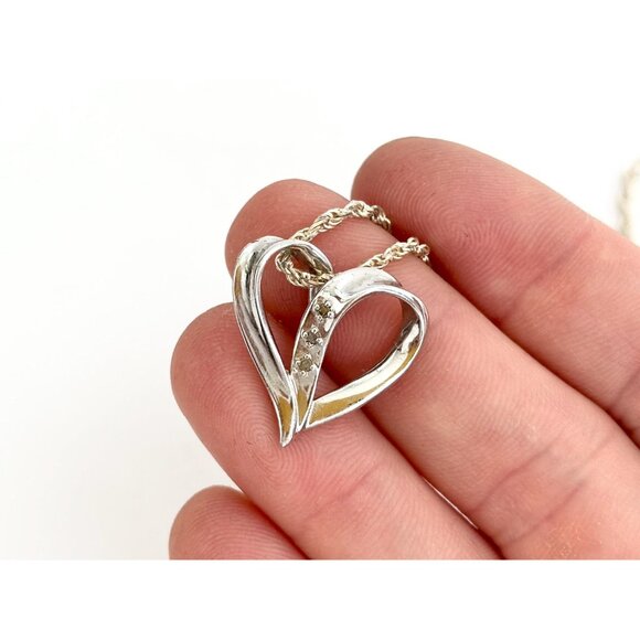 Heart CZ "My Daughter" Engraved Sterling Silver Vintage Pendant Necklace - 24" - Picture 5 of 11